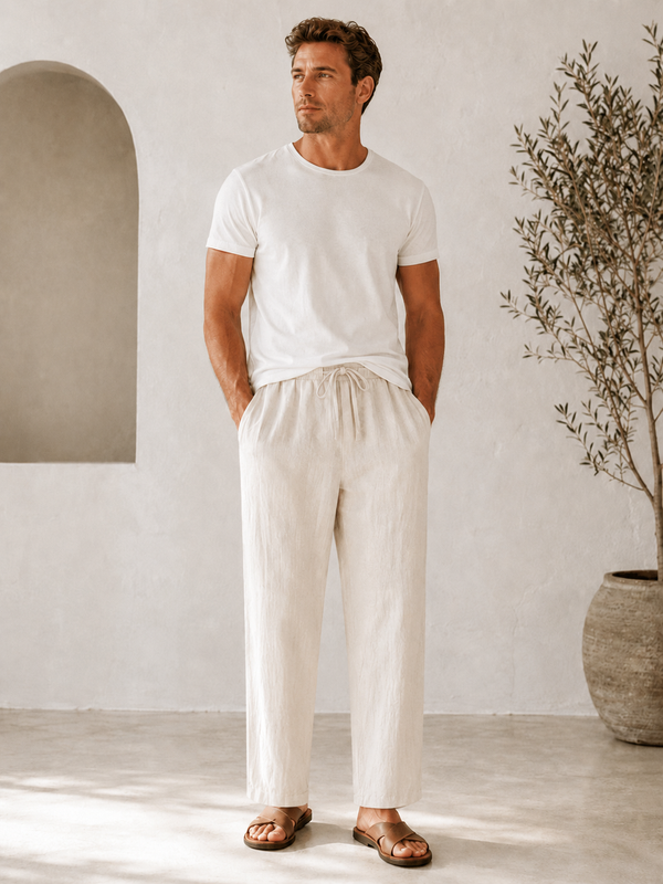 Men’s Loose-Fit Linen-Blend Casual Pants
